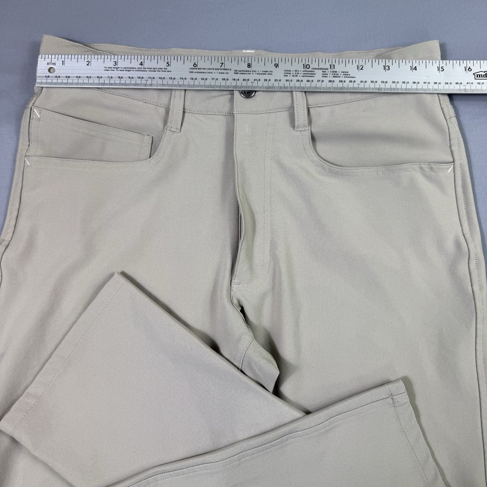 Footjoy Pants Mens 30x30 Tan Beige Athletic Fit 5 Pocket Performance Casual Golf - Picture 7 of 11